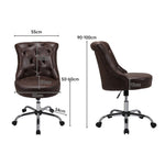Mid-back Pu Leather Buttoned Swivel Office Chair