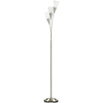 Modern Upright Floor Lamp With 3 Light Steel Base