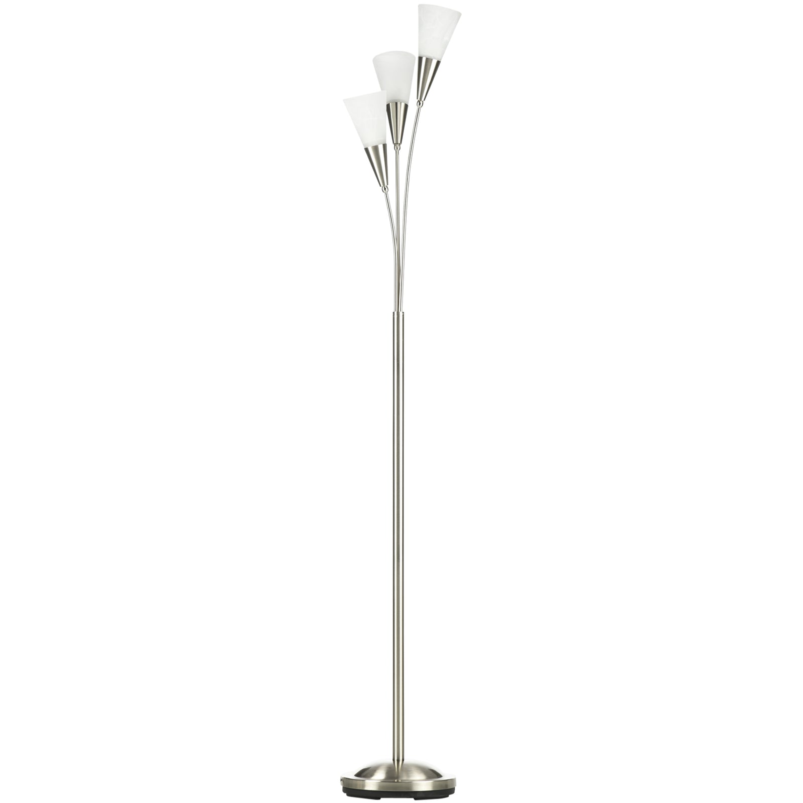 Modern Upright Floor Lamp With 3 Light Steel Base