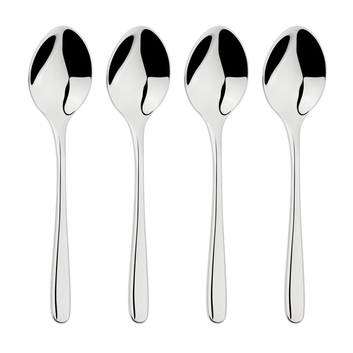 Cutlery 18/8 Stainless Steel Tea Spoon 4pc Set Sphere | Set of 4 | Silver