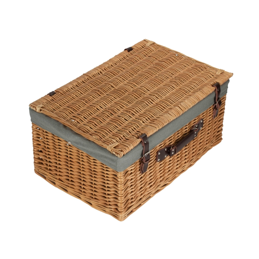 Wicker Buff 60cm Picnic Basket | Gray