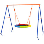 Kids Swing Nest Swing Seat With A-frame Structure For Outdoor Use