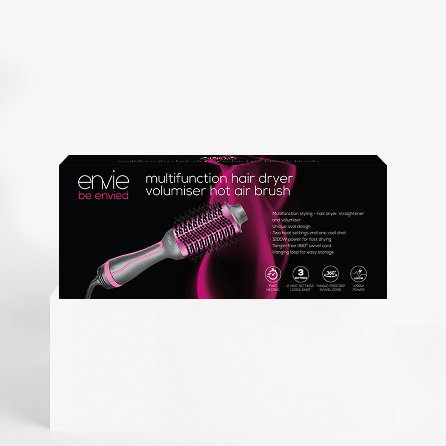 Multifunction Hair Dryer Volumiser Hot Air Brush With 3 Heat Settings