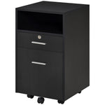 Mobile File Cabinet Lockable Documents Storage With Wheels | One Size | Black