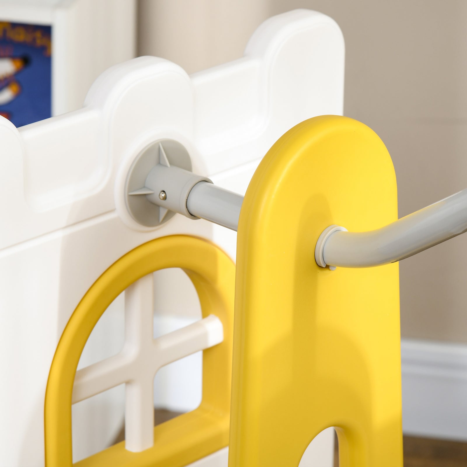 6-in-1 Toddler Climber And Set W/ Basketball Hoop, Telescope Yellow
