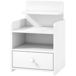 HOMCOM Bedside Cabinet With Drawer And Shelf For Living Room, White