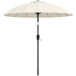 2m Shanghai Garden Parasol Umbrella, Outdoor Sun Shade | Cream