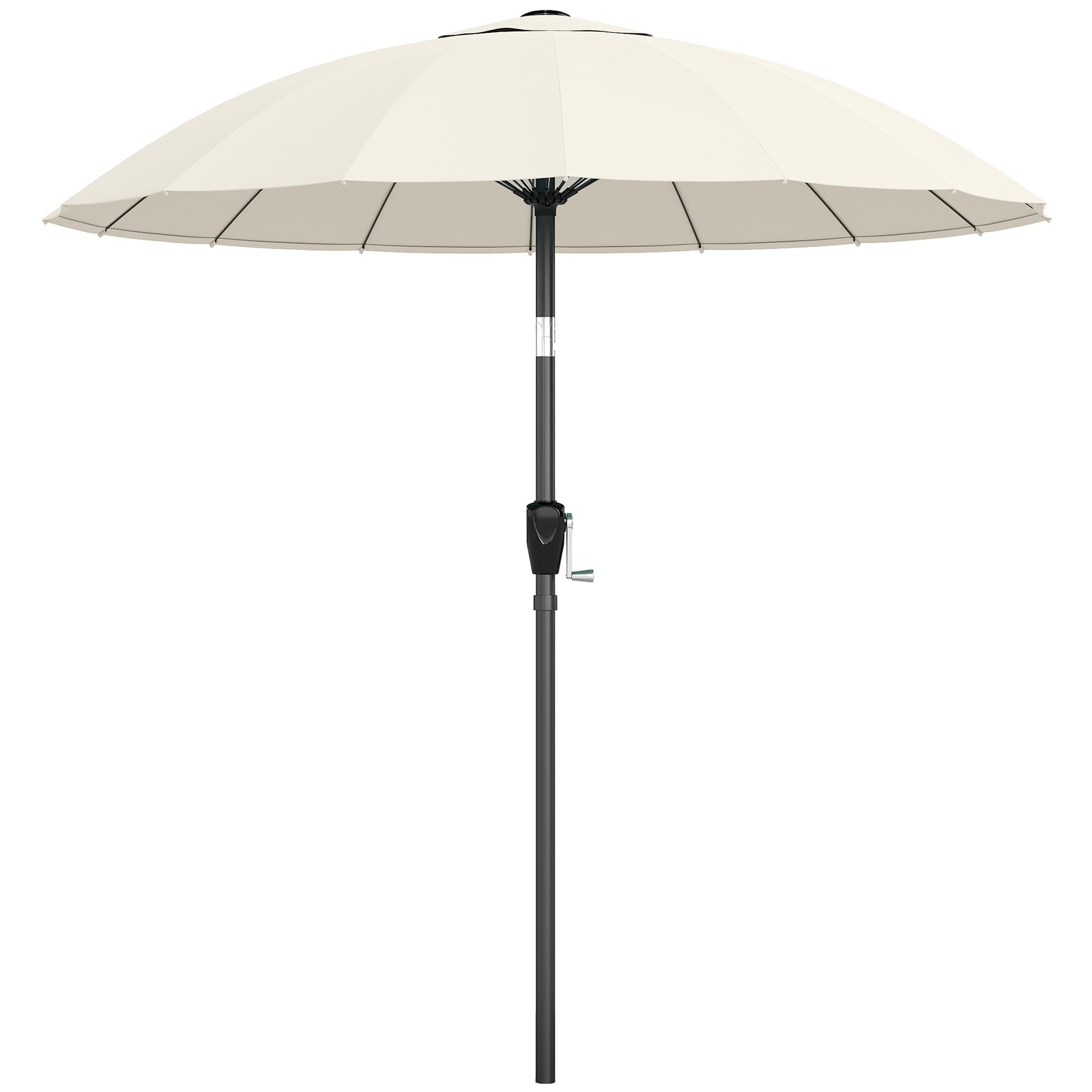 2m Shanghai Garden Parasol Umbrella, Outdoor Sun Shade | Cream