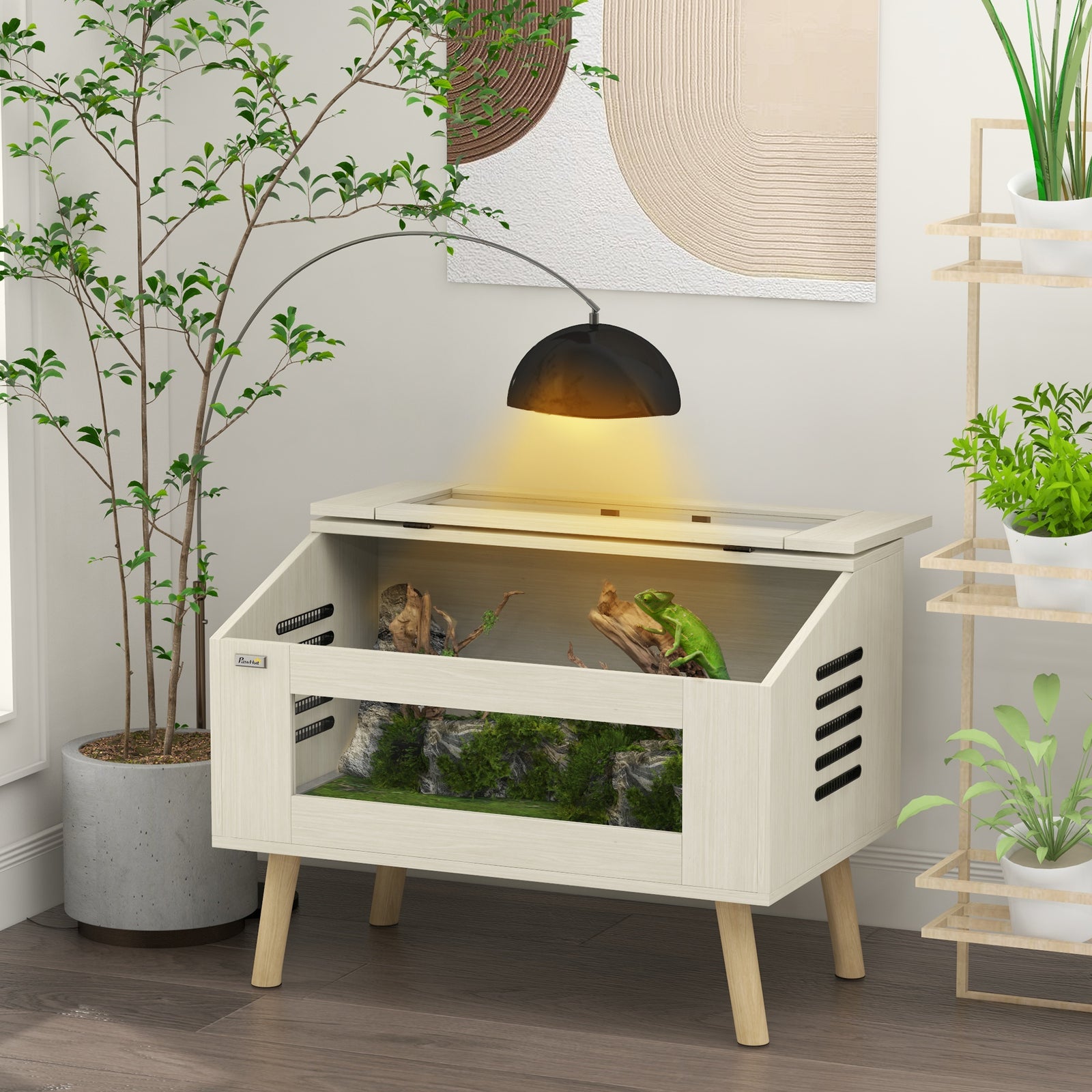 Reptile Terrarium, Snake Vivarium With Tempered Glass Windows | Brown