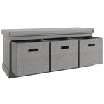 Shoe Bench With Seat With Fabric Drawers Shoe Storage Bench | One Size | Gray