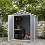 Garden Shed 6'x4.5' Plastic Tool Storage House W/ Doors