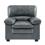 Bonded Faux Leather Armchair Sofa | Grey