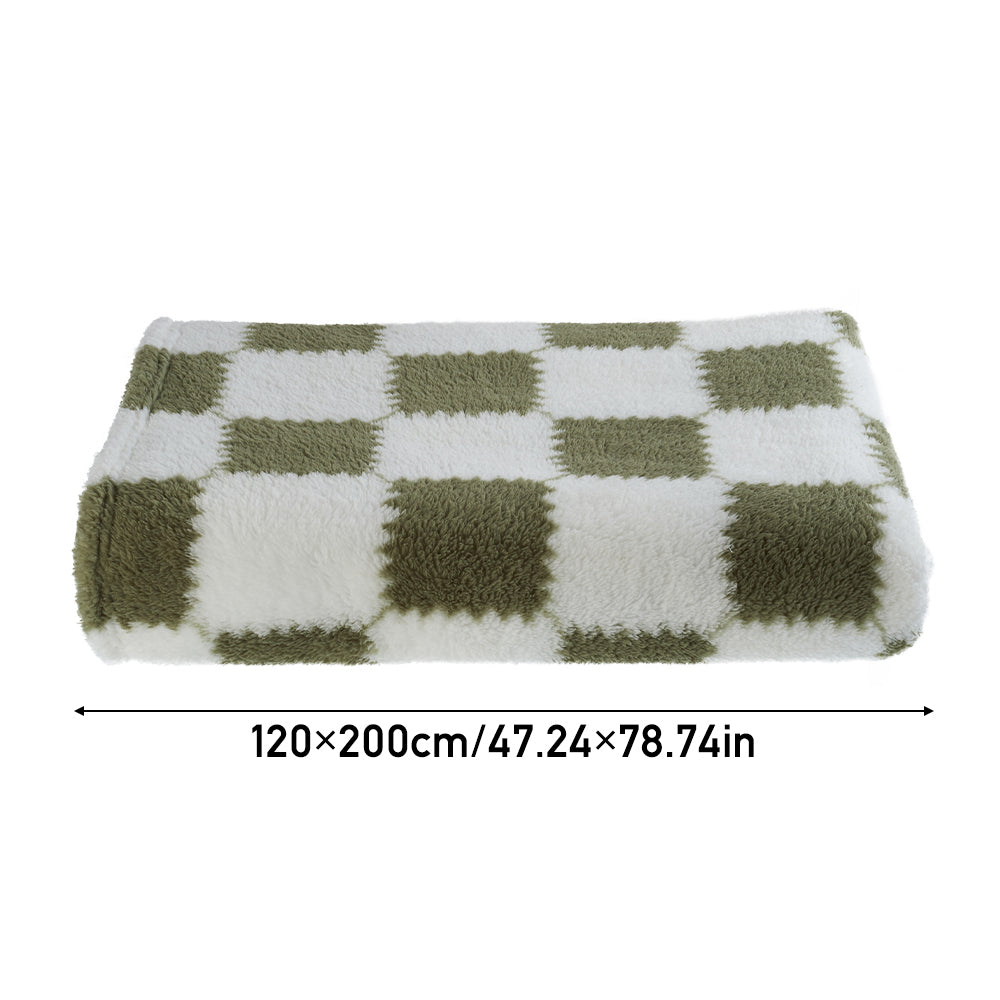 Green And White Checkered Super Soft Cozy Throw Blanket – Plush Lightweight Throw With Multiple Size Options | Medium
