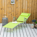 Sling Patio Reclining Chaise Lounge Garden Furniture Folding | Green