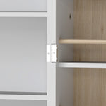 HOMCOM Kitchen Cabinet With Double Doors, 5 Tiers, 12 Spice Racks, White