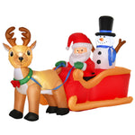 4ft Christmas Inflatable Santa Claus On Sleigh Deer Led