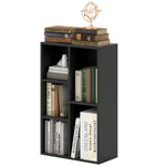 2-tier Bookshelf With 5 Open Storage Compartments | One Size | Black