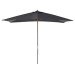 Wooden Garden Parasol Sun Shade Outdoor Umbrella Canopy | Dark Gray