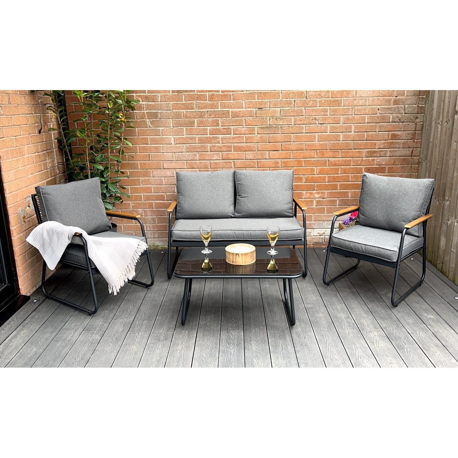 Kendal Modern 4 Piece Garden Rattan Set