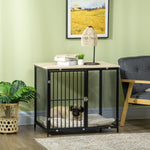Dog Crate End Table W/ Cushion, Front Door - Ak Color
