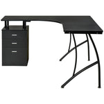 L-shaped Corner Pc Desk Table W/ Drawer Home Office | Black