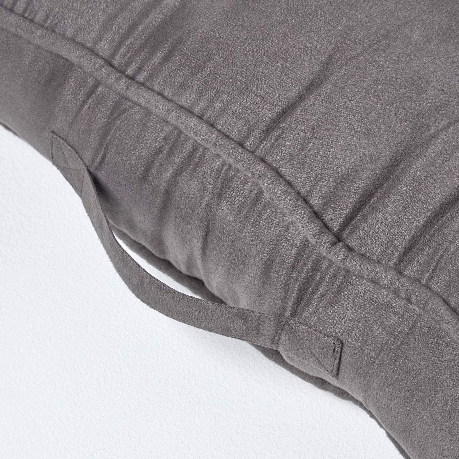 Faux Suede Armchair Booster Cushion | 50cm x 50cm | Grey