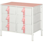 6 Drawer Chest Of Drawers W/ Wooden Top Kid Room Closet