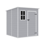 6 X 6ft Durable Pp Outdoor Storage Shed With Lockable Door, Floor, Window & Vent – Weatherproof Plastic Garden Shed