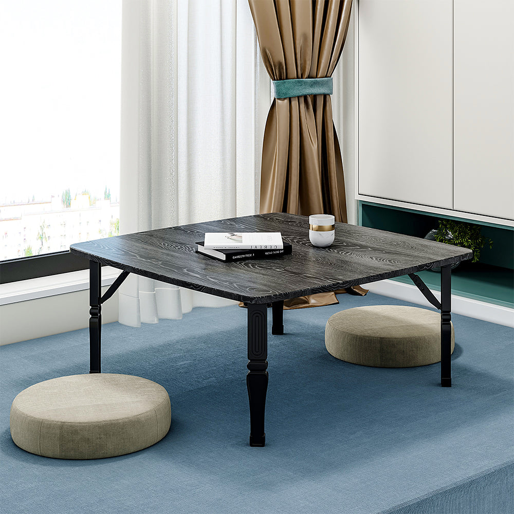 Square 80cm Wooden Folding Coffee Table | 80cm x 80cm | Black