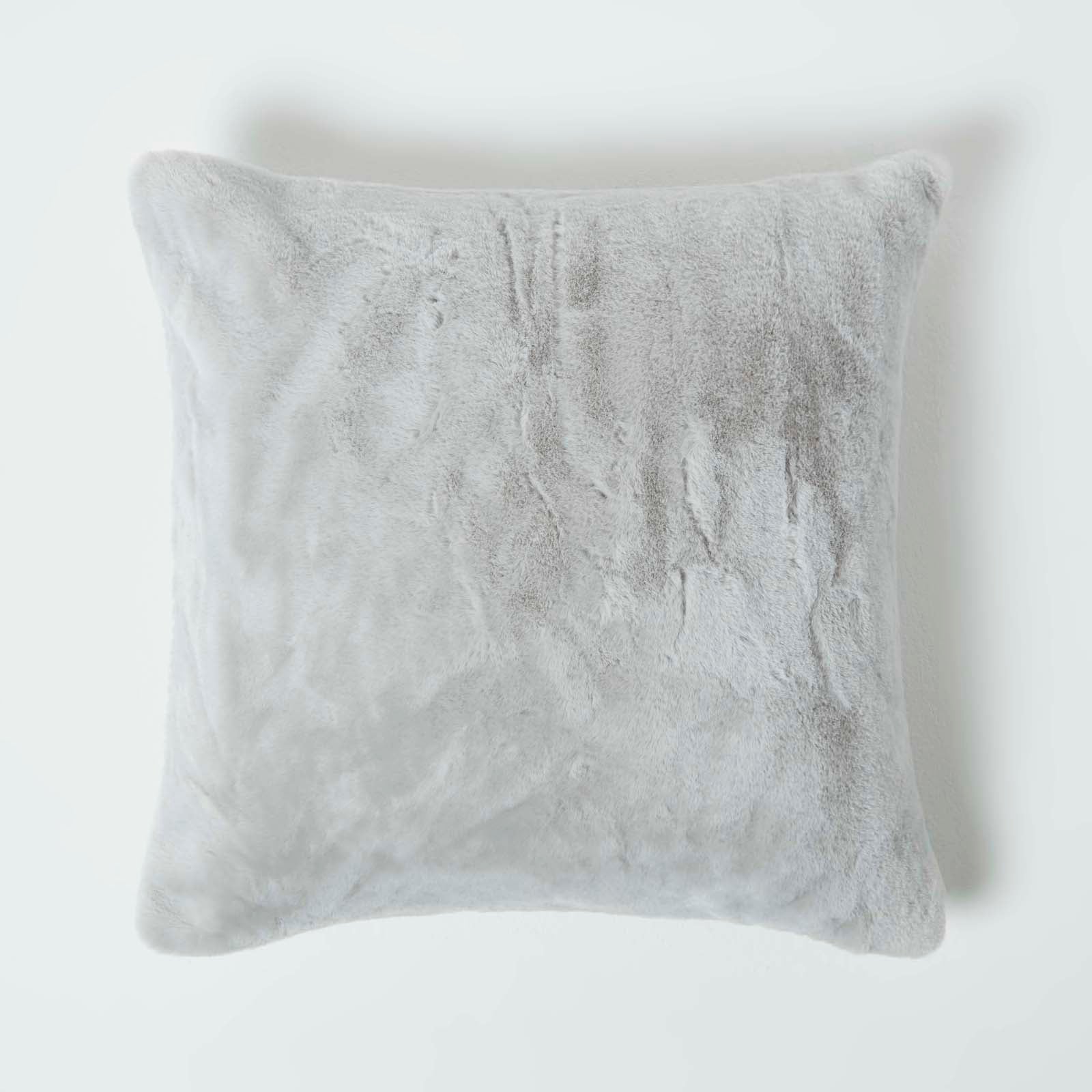 Soft Touch Faux Fur Filled Cushion | 45cm x 45cm | Grey