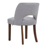 Set Of 2 Chenille Upholstered Dining Chairs | Grey
