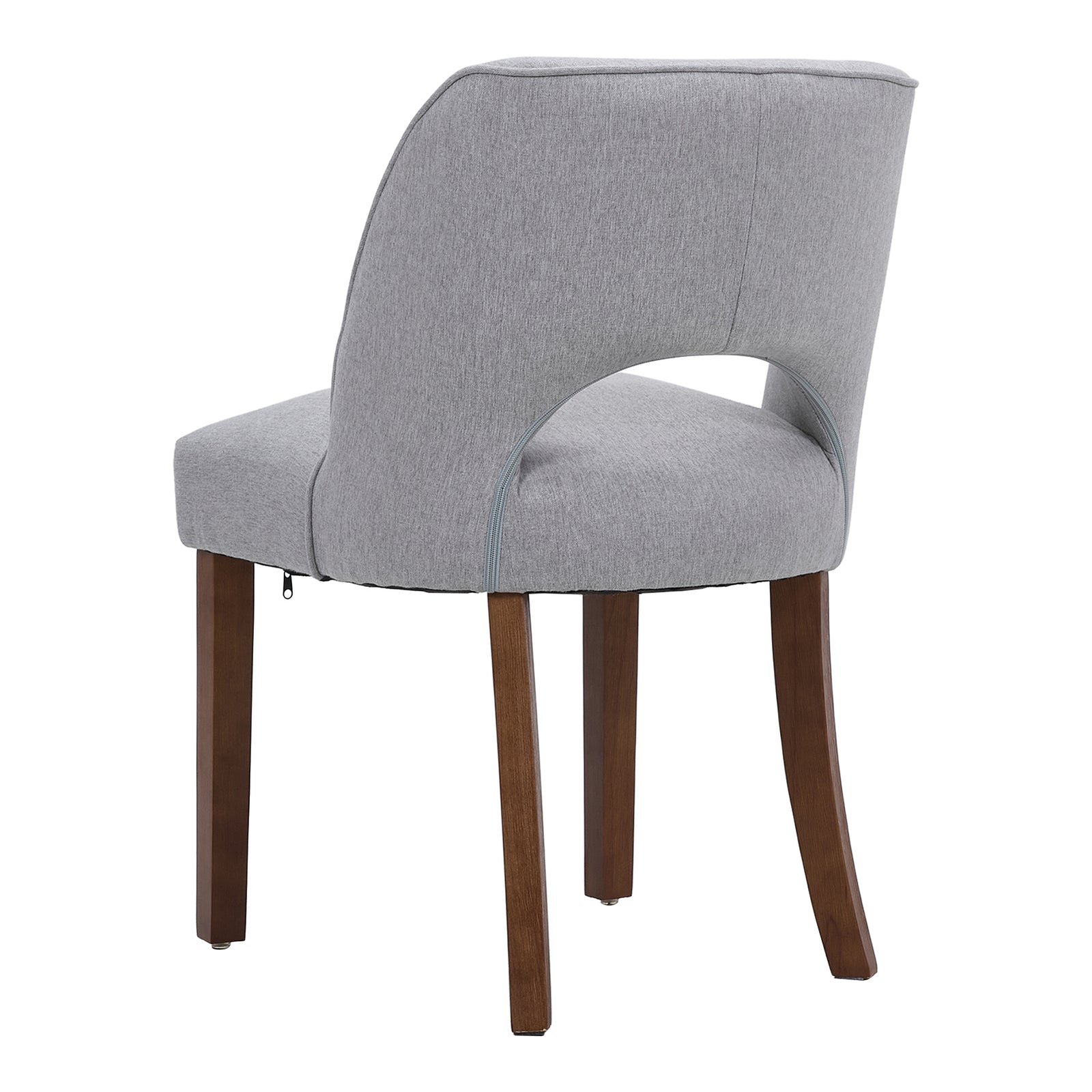 Set Of 2 Chenille Upholstered Dining Chairs | Grey