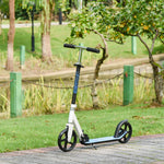 Kick Scooter Commuter Adjustable Height Wheels Foldable Aluminium White