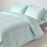 Egyptian Cotton Satin Stripe Flat Sheet 330 Tc | Double | Blue