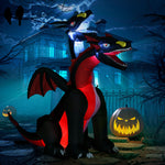 7ft Blow Up Tall Halloween Inflatable Dragon With 2 Heads And Led Lights
