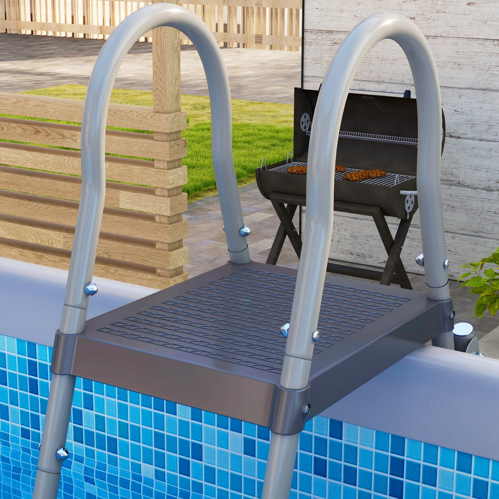 Steel Frame Swimming Pool With Filter Pump And Ladder | Blue
