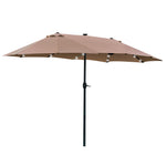 4.4m Double-sided Patio Parasol W/ Led Solar Lights | Khaki