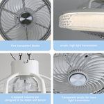 20 Inch 5-blade Ceiling Fan Light 12 Rgb Color Changing Modes, 6-speed, Reversible, Remote Control + Timer + App Smartphone Control