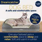 Grey Small To Xxl Dog Beds Orthopaedic Shredded Memory Foam, Fleece Sleeping Area, Non Slip Base, Removable Washable Cover | 22cm | Grey