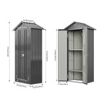 Metal Garden Storage Cabinet 2.7×1.9 Ft Apex Roof Shed With Adjustable 2 Shelves &  Lockable Double Doors | Grey