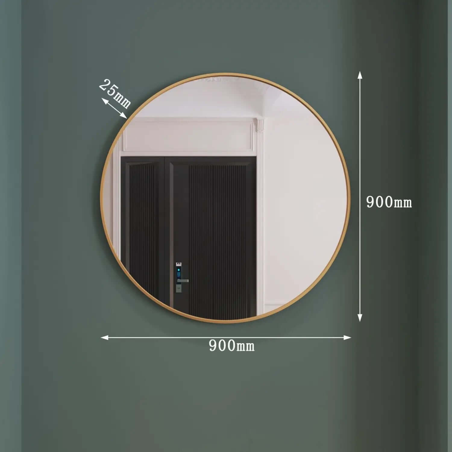 Rei - Round Metal Circle Mirror | 90cm x 90cm | Gold