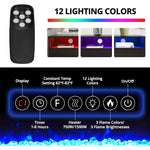 Black Electric Fire Suite With Fireplace, Black Fire Surround & Tv Stand, 12-color Mood Lights