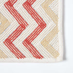 Chevron Cotton Bath Mat | 50 x 80cm | Orange & White