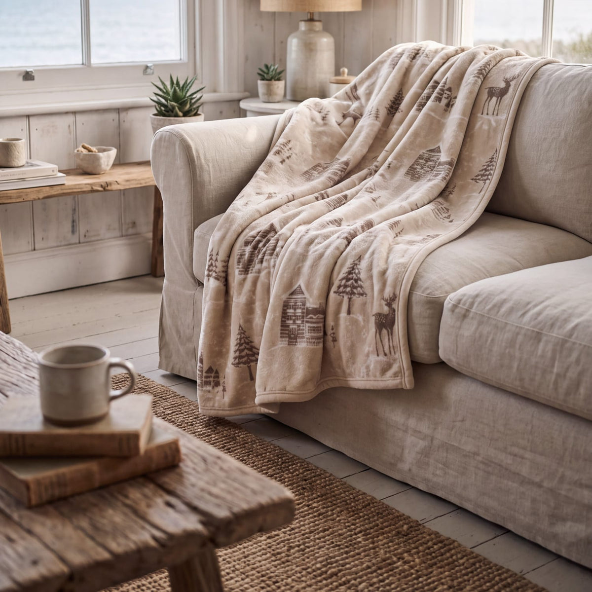 Norway Fleece Throw | 130cm x 170cm | Cream