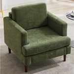 Mid-century Modern Single Sofa Chair –  Chenille Upholstery, High-density Foam, Walnut Legs, Comfortable Accent Chair