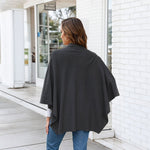 Elegant Cross Front Shawl Wrap | Dark Grey