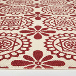 Cassia Red Cotton Geometric Rug | 150cm x 95cm | Red