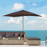 Wooden Garden Parasol Sun Shade Outdoor Umbrella Canopy | Brown