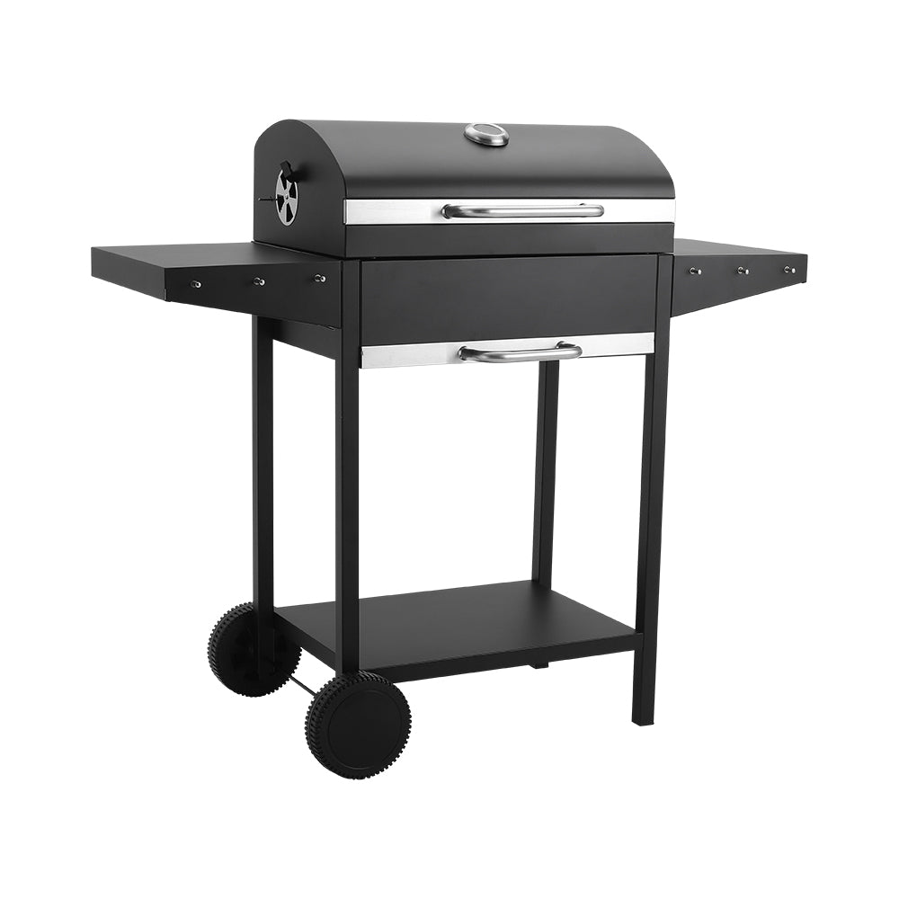 Charcoal BBQ Grill with Lid, Carbon Steel Barbecue