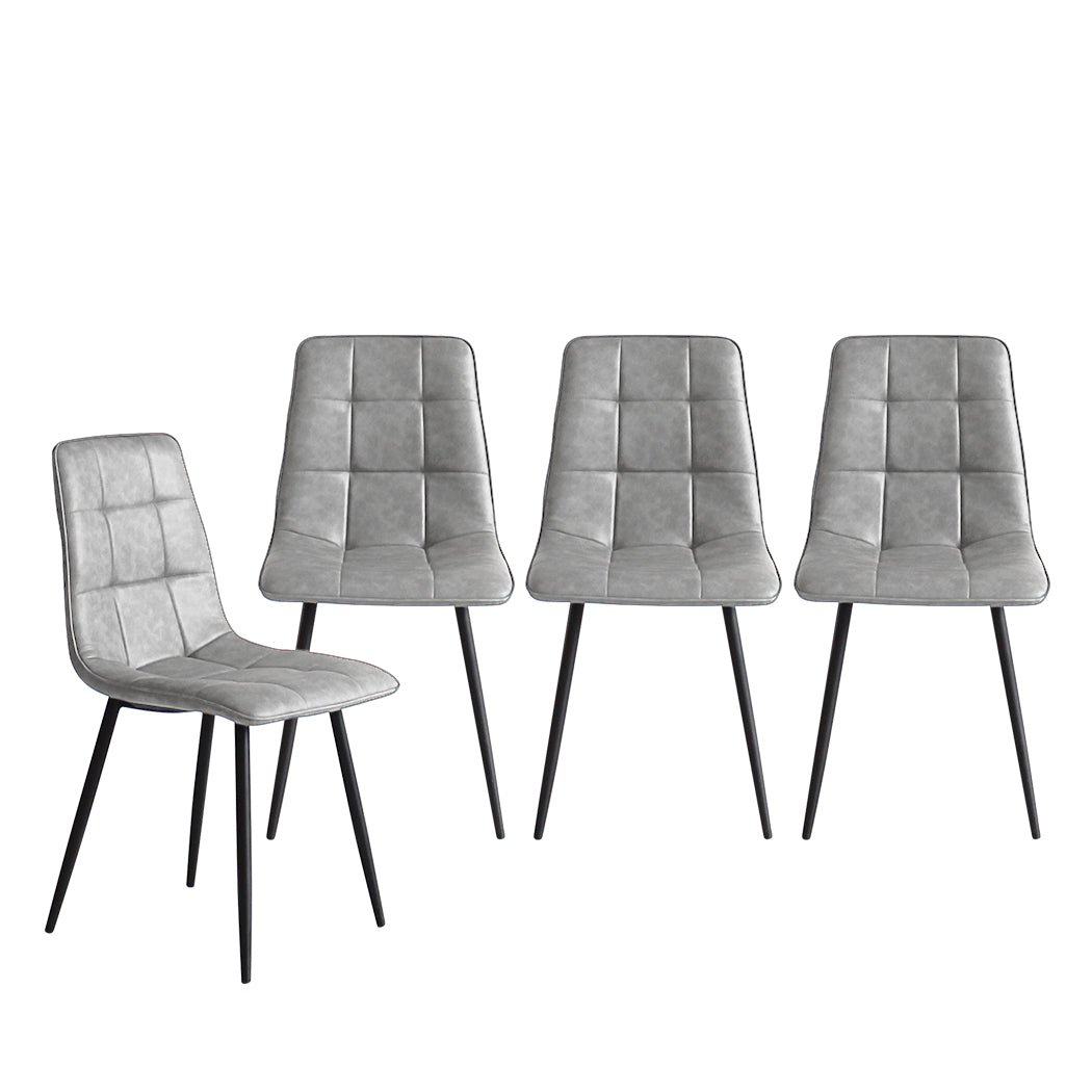 Levede Padded Dining Chairs Faux Leather For Kitchen Home Office - Set Of 4
